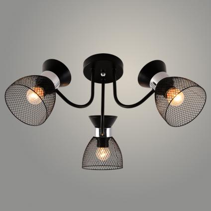 Люстра XA1579B/3 BK+CR черный/хром 3х60W E27 d600 h270, HN24